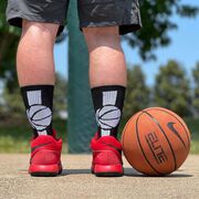 Basketball Woven Mid-Calf Socks - Superelite (Black/White)