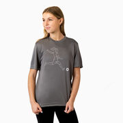 Soccer Short Sleeve Performance Tee - Soccer Girl Player Sketch