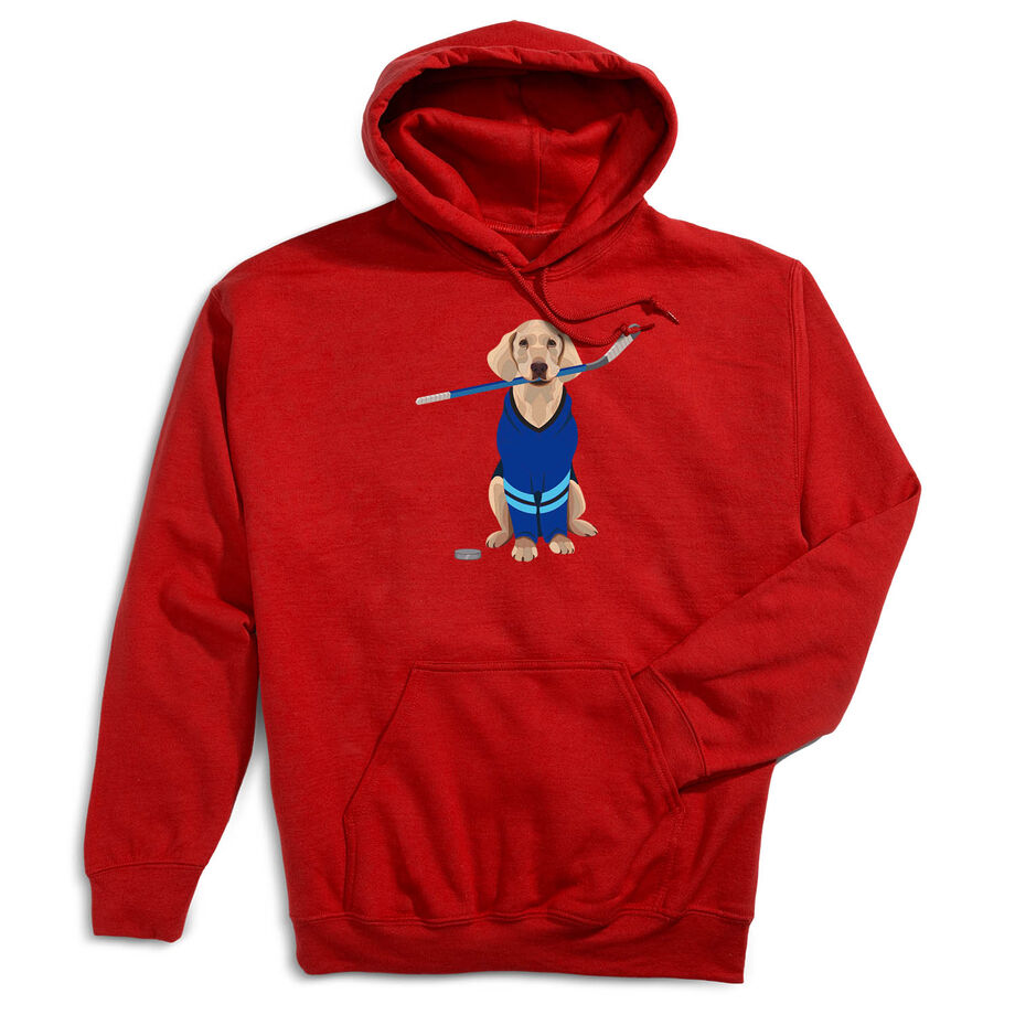 Hockey Hooded Sweatshirt - Puck The Hockey Dog