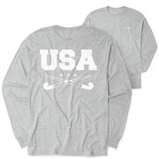 Field Hockey Tshirt Long Sleeve - USA Field Hockey (Back Design)