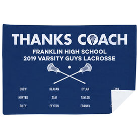Guys Lacrosse Premium Blanket - Thanks Coach (Horizontal)