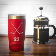 Hockey 20 oz. Double Insulated Tumbler - Personalized Crossed Sticks