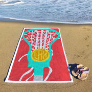 Girls Lacrosse Premium Beach Towel - Lax Time