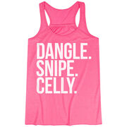 Hockey Flowy Racerback Tank Top - Dangle Snipe Celly Words