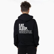 Wrestling Hooded Sweatshirt - Eat Sleep Wrestle (Stack) (Back Design)