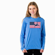 Soccer Long Sleeve Performance Tee - Patriotic Soccer