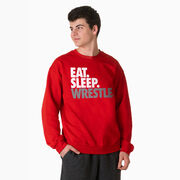 Wrestling Crewneck Sweatshirt - Eat Sleep Wrestle (Stack)