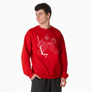 Hockey Crewneck Sweatshirt - Hockey Goalie Sketch