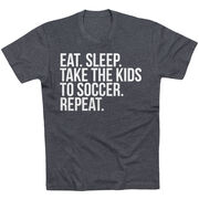 Soccer Short Sleeve T-Shirt - Eat Sleep Take The Kids To Soccer