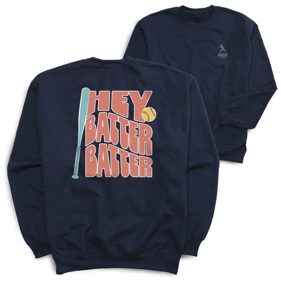 Softball Crewneck Sweatshirt - Hey Batter Batter (Back Design)