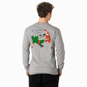 Guys Lacrosse Tshirt Long Sleeve - Checking It Twice Lacrosse (Back Design)
