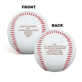 Engraved Baseball Front/Back - Custom Text