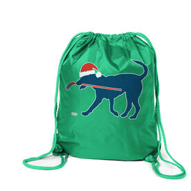 Hockey Drawstring Backpack - Christmas Dog