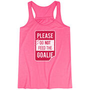 Women's Flowy Racerback Tank Top - Don’t Feed The Goalie