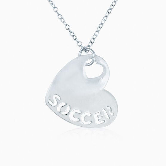 Sport Heart - SOCCER Silver Necklace