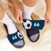 Soccer Repwell&reg; Sandal Straps - Ball and Number Reflected