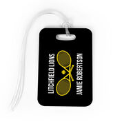 Tennis Bag/Luggage Tag - Personalized Text with Crossed Rackets