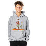 Guys Lacrosse Hooded Sweatshirt - Slingin Heat In The High Noon