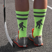 Hockey Woven Mid-Calf Socks - Player (Neon/Gray)