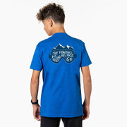 Skiing Short Sleeve T-Shirt - The Mountains Are Calling (Back Design)