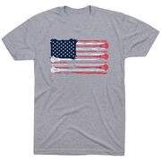 Guys Lacrosse Short Sleeve T-Shirt - American Flag