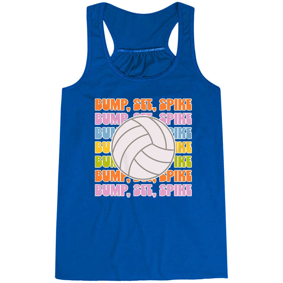Volleyball Flowy Racerback Tank Top - Bump, Set, Spike