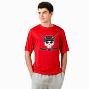 Hockey Short Sleeve Performance Tee - Hockey Helmet Skull