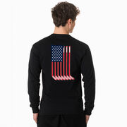 Hockey Tshirt Long Sleeve - American Flag (Back Design)