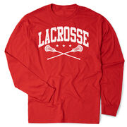 Guys Lacrosse Tshirt Long Sleeve - Crossed Sticks