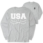 Hockey Tshirt Long Sleeve - USA(Back Design)