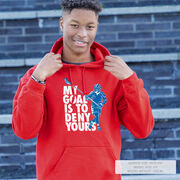 Guys Lacrosse Hooded Sweatshirt - My Goal Is To Deny Yours Defenseman