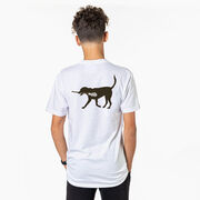 Guys Lacrosse Short Sleeve T-Shirt - Max The Lax Dog (Back Design)