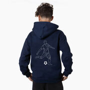 Soccer Hooded Sweatshirt - Soccer Guy Player Sketch (Back Design)