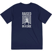 Guys Lacrosse Short Sleeve Performance Tee - Raised In a Cage