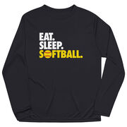Softball Long Sleeve Performance Tee - Eat. Sleep. Softball.
