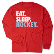 Hockey Tshirt Long Sleeve - Eat. Sleep. Hockey