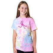 Field Hockey Short Sleeve T-Shirt - Neon Pink Field Hockey Girl Tie Dye