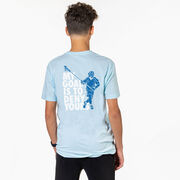 Guys Lacrosse Short Sleeve T-Shirt - My Goal Is To Deny Yours Defenseman (Back Design)