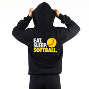 Softball Hooded Sweatshirt - Eat. Sleep. Softball (Back Design)