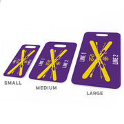 Skiing Bag/Luggage Tag - Personalized Text with Crossed Skis