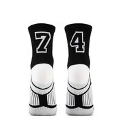 Team Number Woven Quarter Length Socks - Black