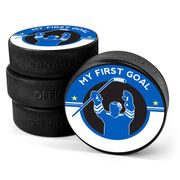 Personalized My First Goal (Write In) Hockey Puck