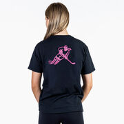 Hockey T-Shirt Short Sleeve - Neon Hockey Girl (Back Design)