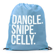 Hockey Drawstring Backpack - Dangle Snipe Celly Words