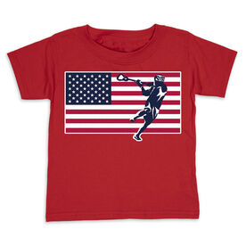Guys Lacrosse Toddler Short Sleeve Shirt - Patriotic Lacrosse