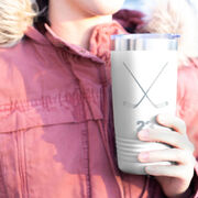 Hockey 20 oz. Double Insulated Tumbler - Personalized Crossed Sticks