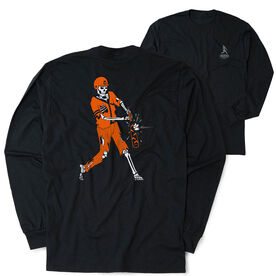 Baseball T-Shirt Long Sleeve - Home Run Zombie (Back Design)