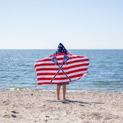 Guys Lacrosse Hooded Towel - American Flag