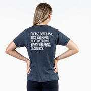 Girls Lacrosse Short Sleeve T-Shirt - All Weekend Lacrosse (Back Design) 