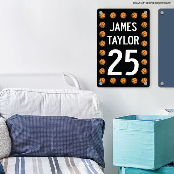Basketball 18 X 12 Aluminum Room Sign Personalized Basketball